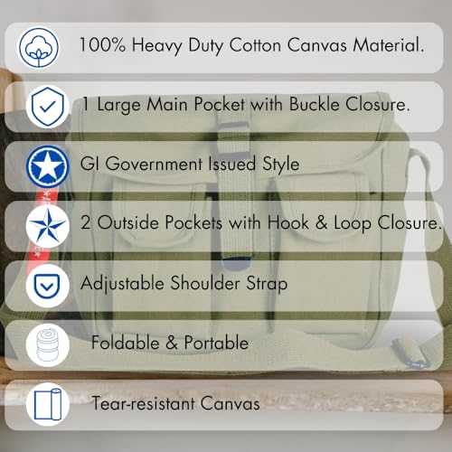 Olive Drab Green Canvas Ammo Military Shoulder Bag Tactical Ammo Pack Mini Shoulder Bag with Strap4