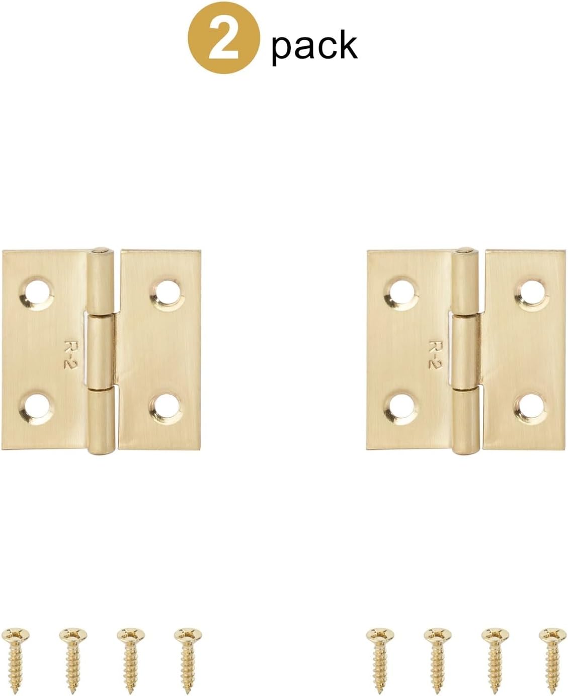 2pcs Stainless Steel Hinge 270 Degree Folding Black Small Hinges Cabinet Door Hinges for Kitchen Cupboard Wooden Box Furniture(Golden 38mm 2pcs)
