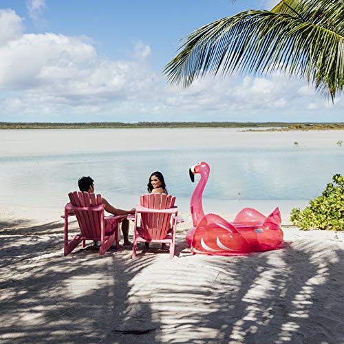 Funboy Giant Inflatable Clear Glitter Flamingo Pool Float, Cup Holder, Luxury Float For Summer Pool Parties And Entertainment #TOP3