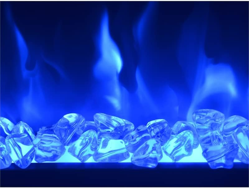 Miniatura 7 de Chimenea eléctrica montada en la pared de 32 pulgadas con control remoto y llama de 3 colores