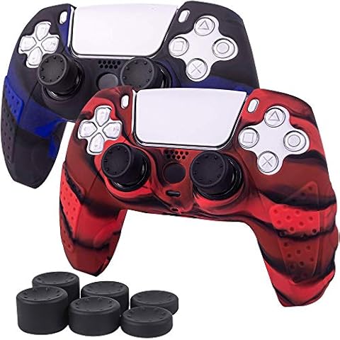 CHIN FAI Skin Case for PS5 DualSense Controller Anti-Slip Silicone Skin Protective Cover Case for PS5 controller Grip with 6 Thumb Grip Caps Cover