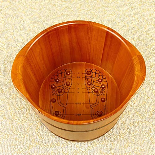 Balde de spa para pies de madera con masajeador miniatura 3