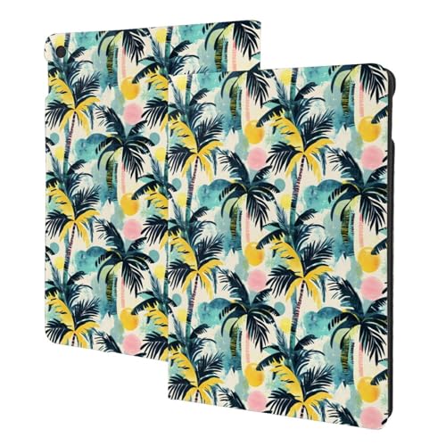 Étui pour iPad 10.2 avec veille automatique et support folio intégré motif silhouette de plante