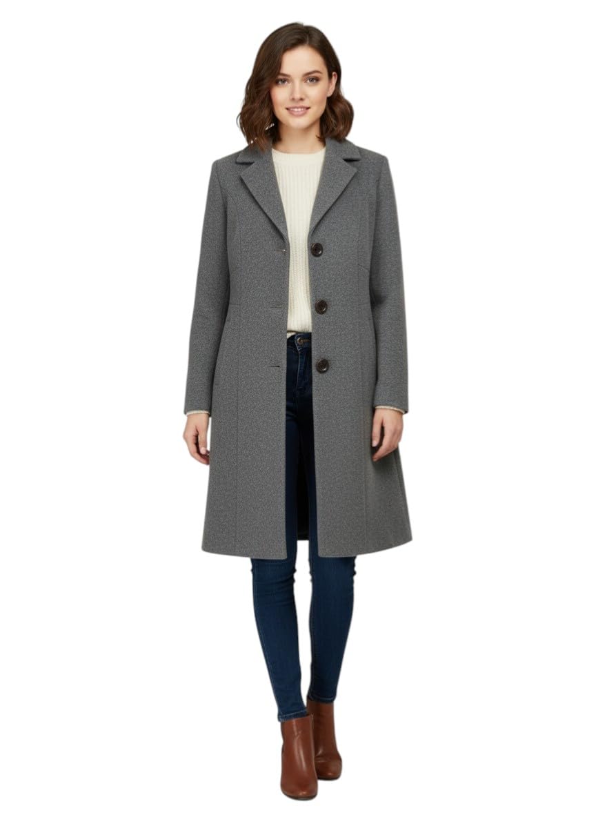 Women's Winter Coat Trench Long Sleeves Over Coat With Pocket single Breasted-image-25