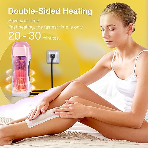 Image of Roll on Waxing Kit, Roll On Wax kit for Hair Removal At Home, Waxing Kit for Women Men, Soft Wax Heater for Larger Areas of the Body, with 2 Honey Cartridges and 50 Wax Strips