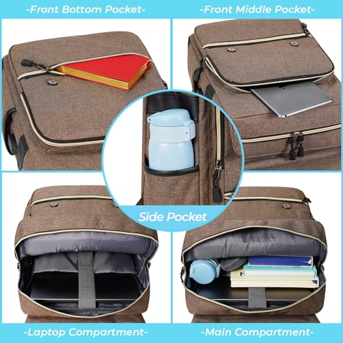Image of Unisex College Bag Fits up to 15.6'' Laptop Casual Rucksack Waterproof School Backpack Daypacks