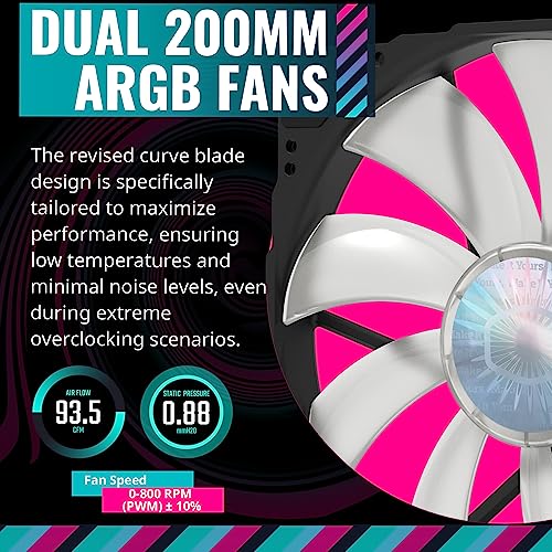 كيسة كمبيوتر HAF 500 من كولر ماستر: كيسة ميد تاور بمروحتين ARGB تم تركيبهم مسبقًا مقاس 200 ملم لتدفق هواء كبير مع مروحة لكارت الشاشة مقاس 120 ملم قابلة للتدوير وخيارات تبريد متنوعة ولوح جانبي من