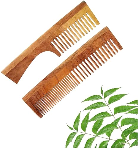 Image of Maak Naturals Neem Wood Comb For Hair Growth | Hair comb set combo for Women & Men |100% Kachi Neem Kangi | Kanghi for Hair (Pack of 2)