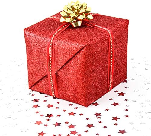 JOYIN Christmas Ribbons Set 4 Rolls of Curling Ribbons with 30 Pcs Bows for Hair Ribbon, Gift Wrapping Ribbon, DIY Ribbon for Crafts