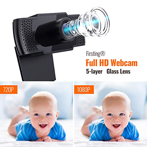Webcam with Microphone - Full 1080P HD PC Webcam Portable Compatible with Most of Device & App, Plug and Play Webcam for Online Class Online Conferencing Streaming Laptop Desktop USB 2.0 Web Camera - Thumbnail 2