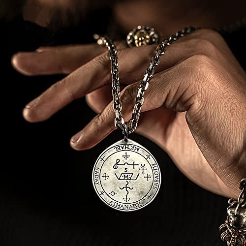 NIGHTCRUZ Seal of Archangel Michael Pendant, The 7 Archangels Necklace for Men Women3