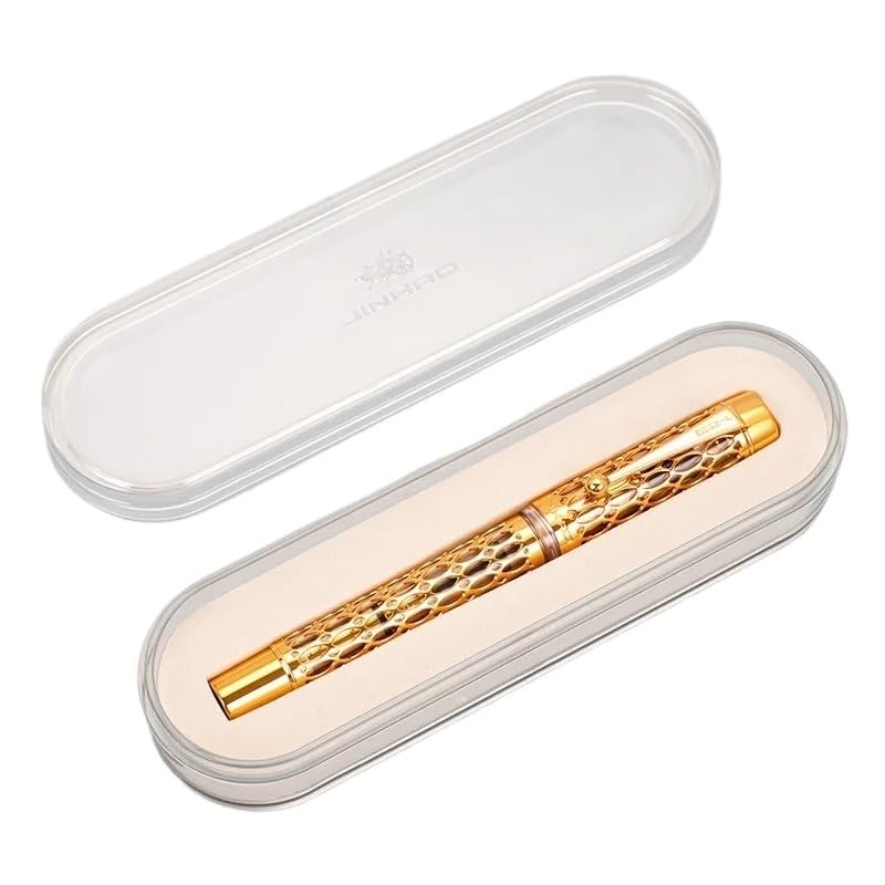 100 Centennial Stylo plume série creuse en résine avec clip doré pour bureau, papeterie, fournitures scolaires (vert, EF)