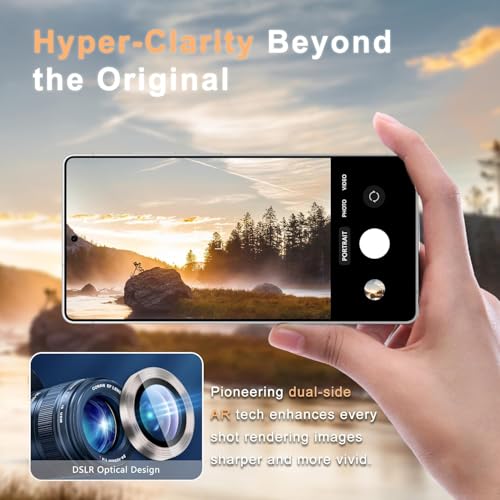 Image of JGD PRODUCTS Premium Camera Lens Protector Compatible For Samsung Galaxy S25 Ultra 5G (Grey) Camera Lens Protector - 9H Tempered Glass, Military-Grade Anti-Scratch, Case-Friendly, Easy Install Frame
