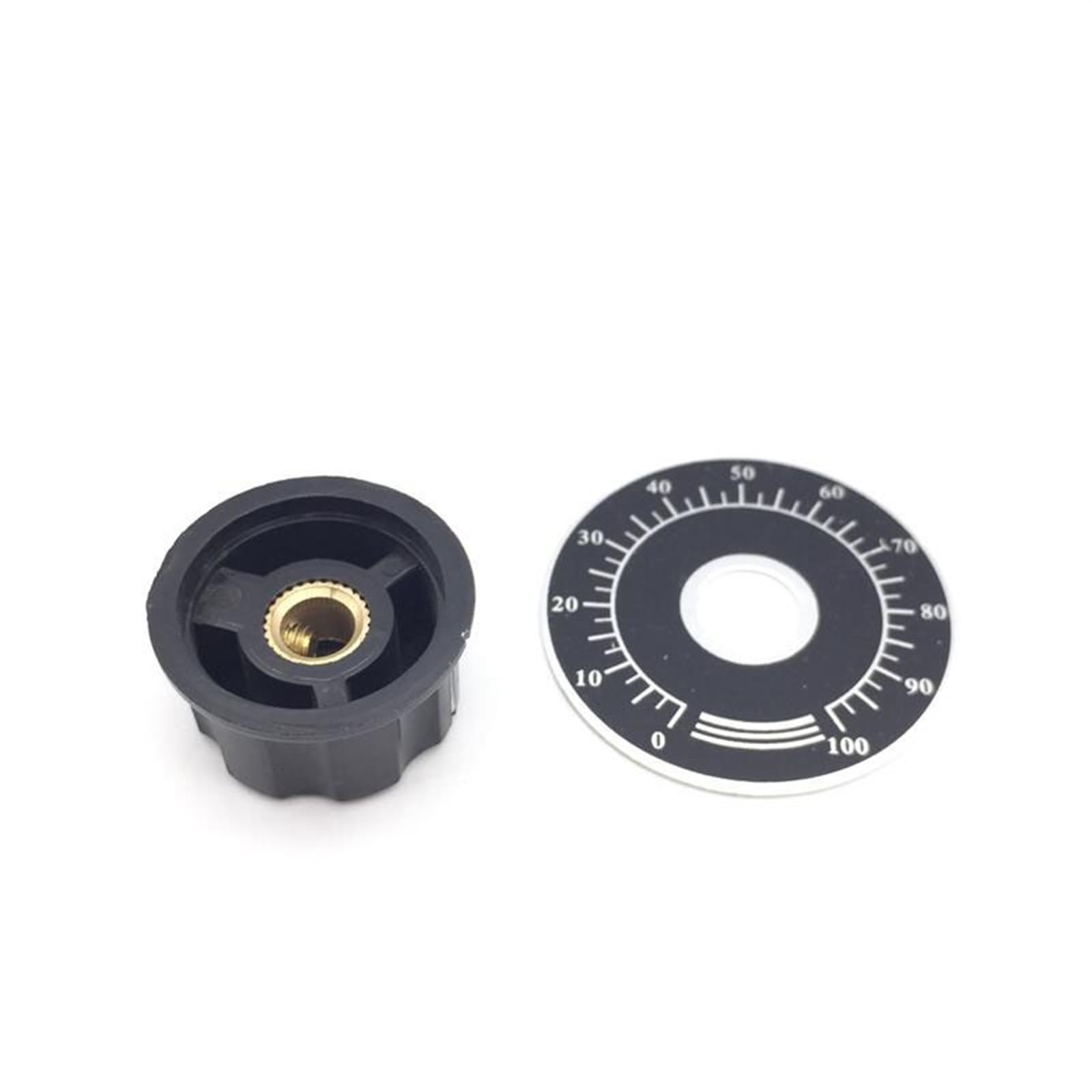 Juego de 10 tapas de perilla de potenciómetro de MF-A03, núcleo de cobre de 6mm con escala de perilla de potenciómetro 0-100 WTH118, escala digital