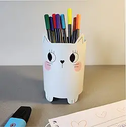 Porta Caneta, Porta Lápis, Suporte de Caneta para mesa, Organizador de mesa, Multiuso Gata Mimi - GEGUTON
