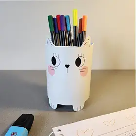 Porta Caneta, Porta Lápis, Suporte de Caneta para mesa, Organizador de mesa, Multiuso Gata Mimi - GEGUTON