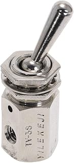 GalaxyElec Position 2 Way Air Pneumatic Knob Control ON Off Toggle Valve TV-3S Pneumatic Switch Valve
