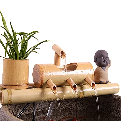Fontaine en bambou pour jardin zen et bain d'oiseaux