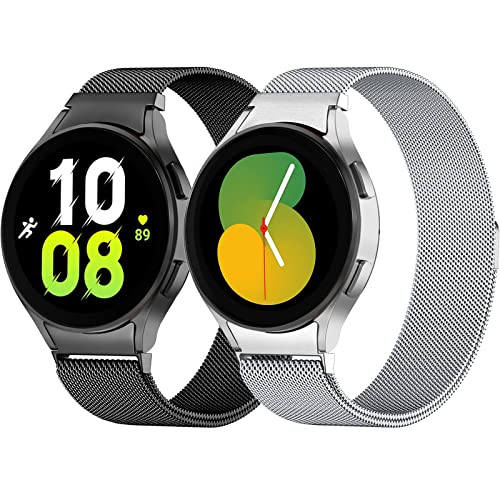 Zedoli 2 Pack No Gap Band Compatible with Samsung Watch 6 Bands/Watch 5/Watch 4 40mm 44mm/Samsung Watch 4 Classic Band/Galaxy Watch 6 Classic 43mm 47mm/Samsung Watch 5 Pro Band 45mm for Men Women