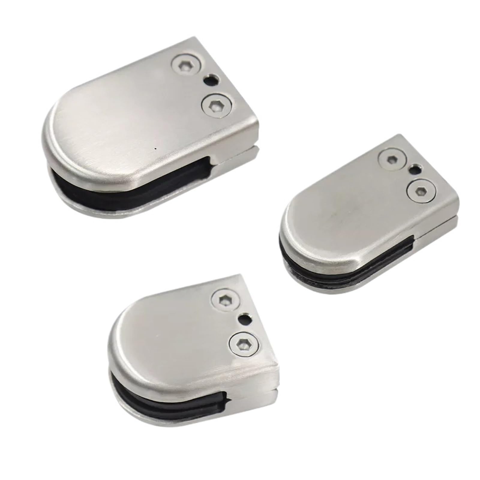 2Pcs 304 Stainless Steel Glass Clamp Adjustable Bracket for Balustrade Staircase Handrail