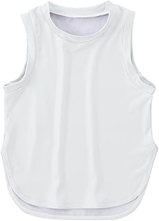 Camisetas de Manga Corta para niñas Camiseta Deportiva Infantil con Cuello Redondo Plisadas, cómodas Clásico Color Sólido Cintura Expuesta Niños Camisas
