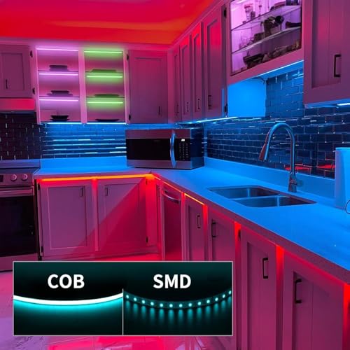 Tira de LED COB naranja 5m 12V 4mm para interiores miniatura 3