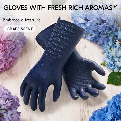 Vgo... Heavy Duty Cleaning Gloves Lined Nylon, Household Gloves Reuseable in TPE Latex Free - Image 2
