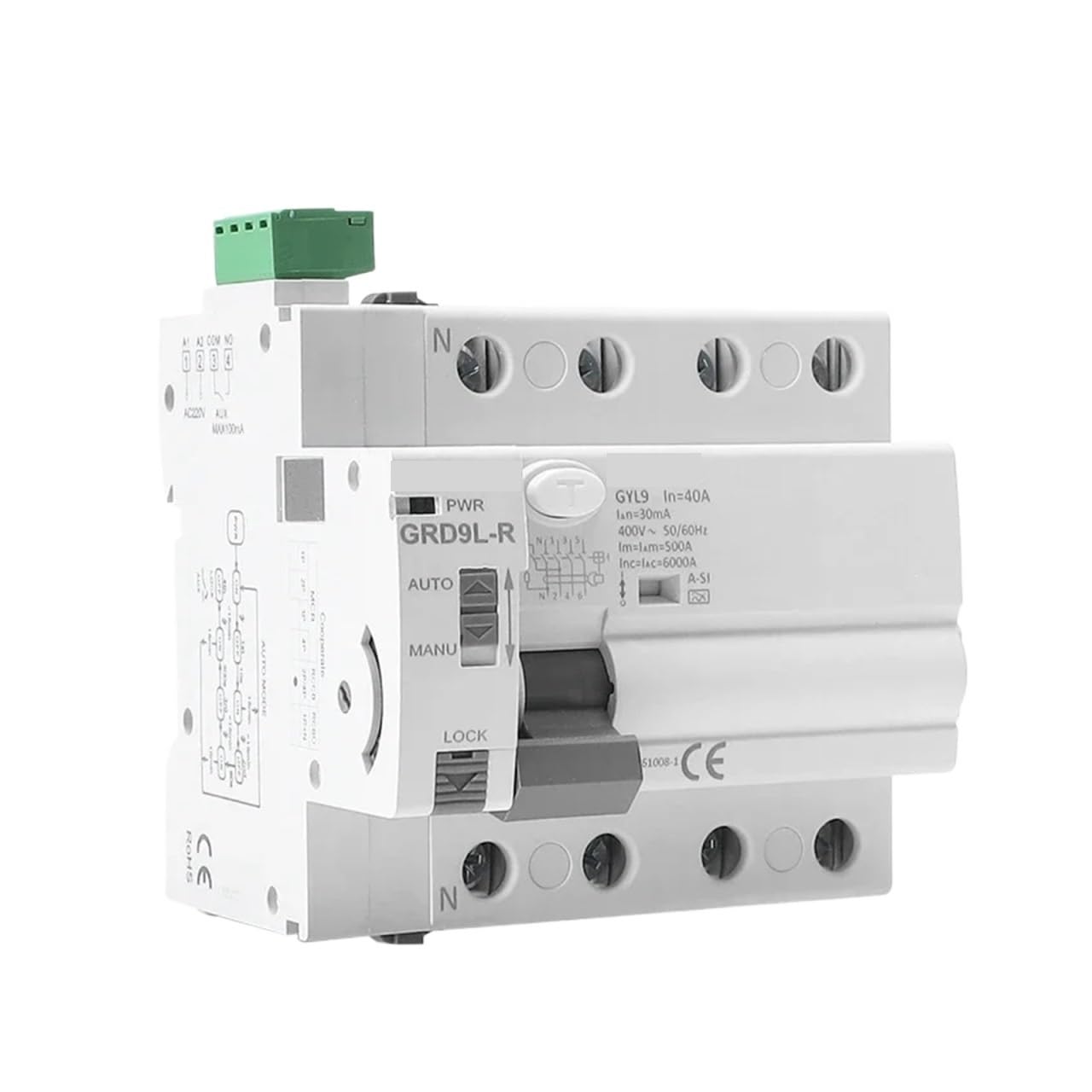 Interruptores diferenciales de reconexión RCCB Tipo A-SI, 2P, 4P, 40A, 63A, 30mA, superinmunizados y electromagnéticos.(A-SI 2P-63A-30mA)