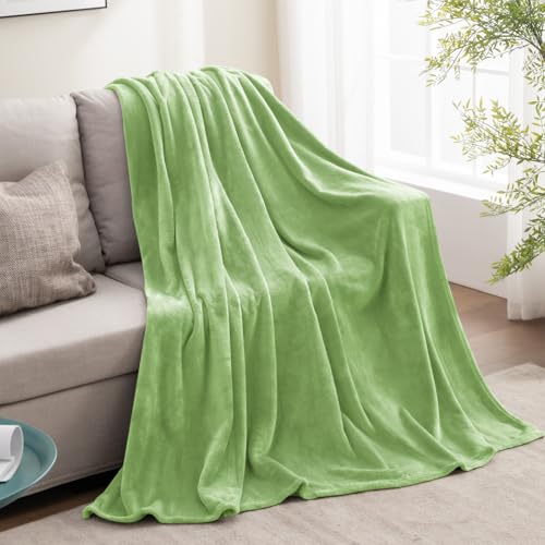 Image of BEDELITE Fleece Blanket Grass Green Throw Blankets for Couch & Bed, Luxury Plush Cozy Fuzzy Blanket 50 inch x 60 inch, Super Soft Warm Lightweight Throw Blanket for Travel Camping