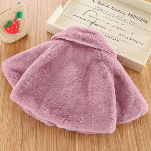 Newborn Cute Bow Fleece Coat Girl Winter Faux Fu𝐫 Shaggy Jacket Infant Baby Fuzzy Warm Butterfly Trendy Outwears2