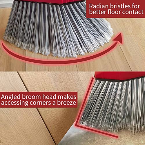 Heavy-Duty Outdoor Broom Upgraded Strong Bristles Wide Angle Brooms, Adjustable Long Commerical Handle, Great For Garden Patio Kitchen Toilet Hair Sweeper #TOP3