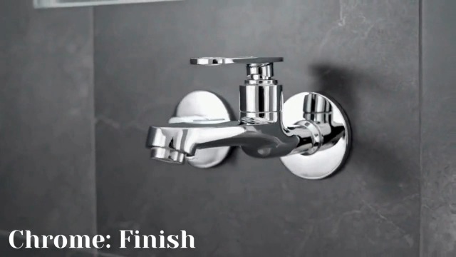 Clinton Brass Long Body Bib Cock Tap with Wall Flange (Chrome