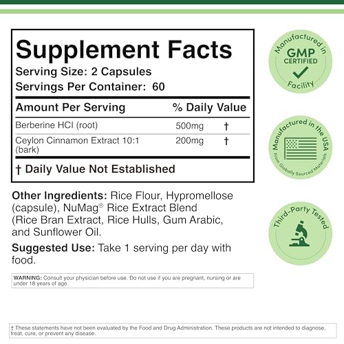 Double Wood Supplements Berberine with Ceylon Cinnamon