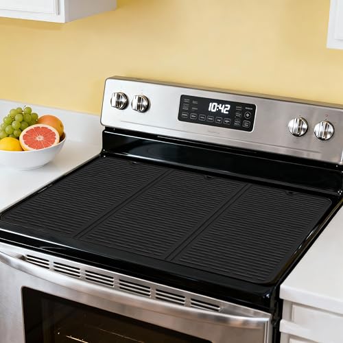 Jovimi Silicone Stove Top Cover Foldable Extra Thick Cooktop Protector Mat Heat Resistant Stove Guard for Electric Glass Stove Kitchen Use 28 x 20 InchBlack