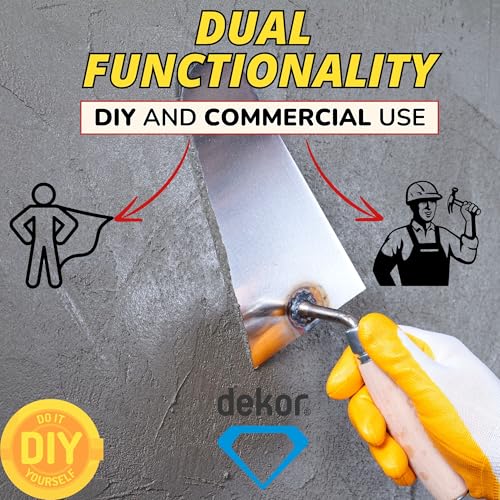 DEKOR Plaster and Brick Trowel - Size 8" - German Stainless Steel Ensures Rust-Free Performance for Masonry Tools, Bricklaying, Plastering - Commercial and DIY Use - Made in Europe - Wooden Handle - Image 5