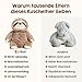 Edubini Gewichtskuscheltier für Kinder [EXTRA SCHWER] - Faultier Kuscheltier als Einschlafhilfe bei Reizüberflutung (inkl. 800g WÄRMEKISSEN) - Plüschtier, Wärmetier, Weighted Stuffed Animal