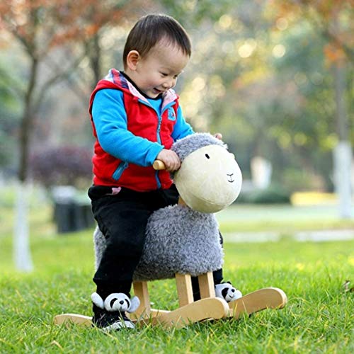 ZHANGYUEFEIFZ Schaukelpferd Plüsch Schaukeltier Pferd Rocking Horse Schaf Kinderstuhl Baby Trojan Spielzeug Geschenk… – Bild 3