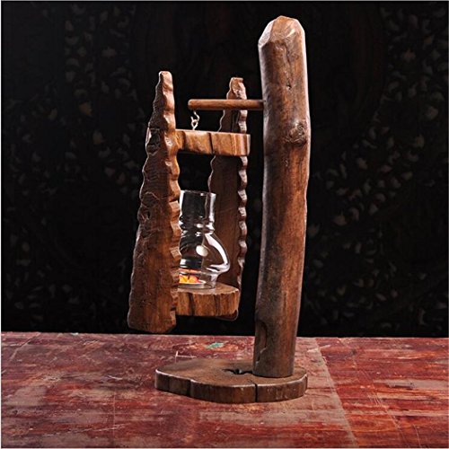 Preisvergleich Produktbild Handwerk Kerzenständer Tischleuchte Teak Retro Kerze Lichter Kreative Romantische Woody Dekoration Schreibtisch Licht Lichtquelle: Kerze (nicht enthalten)