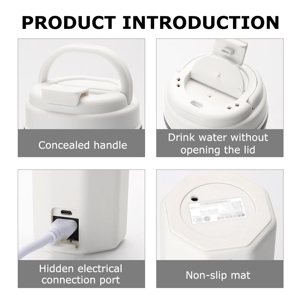 Hervidor de Agua Pequeño, Afenau 500ML Calentador de Agua Portatil con 6 Controles de Temperatura, 2 en 1 Hervidor Agua Portatil, Her-vidor de AGUA Portatil para Viajar, Camping