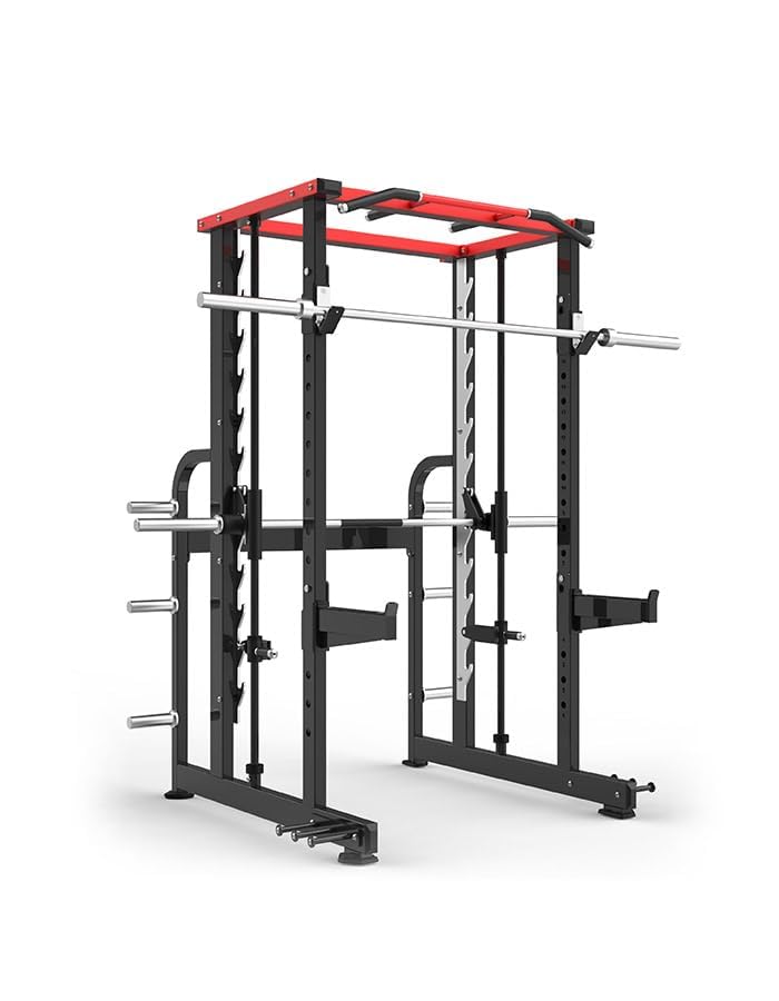 GAMMA FITNESS Alloy Steel Power Squat Rack with Smith Machine PRS-201 Luxury - Deccan Series for Commercial Or Home Gym Workout, Black-picture-25