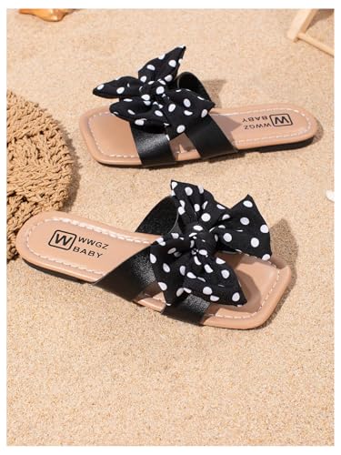 Image of GORGLITTER Girl's Slip on Sandals Bow Sandals Round Open Toe Beach Sandals