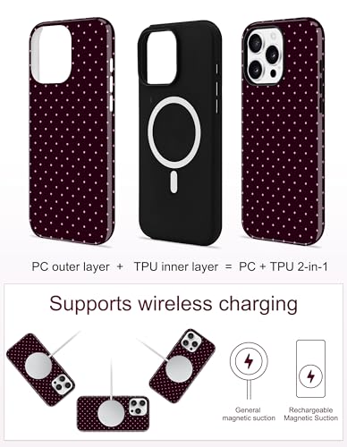 Coque iPhone 16 Pro Max magnétique à pois souple et résistante