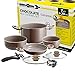 Produktbild Brunner: Camping Kochgeschirr Keramik Topfset (Töpfe und Pfannen) - 7+1 teilig ø 20 cm Chocolate - 4 Personen, Stapelbar, Antihaft, Leicht, Hochwertig