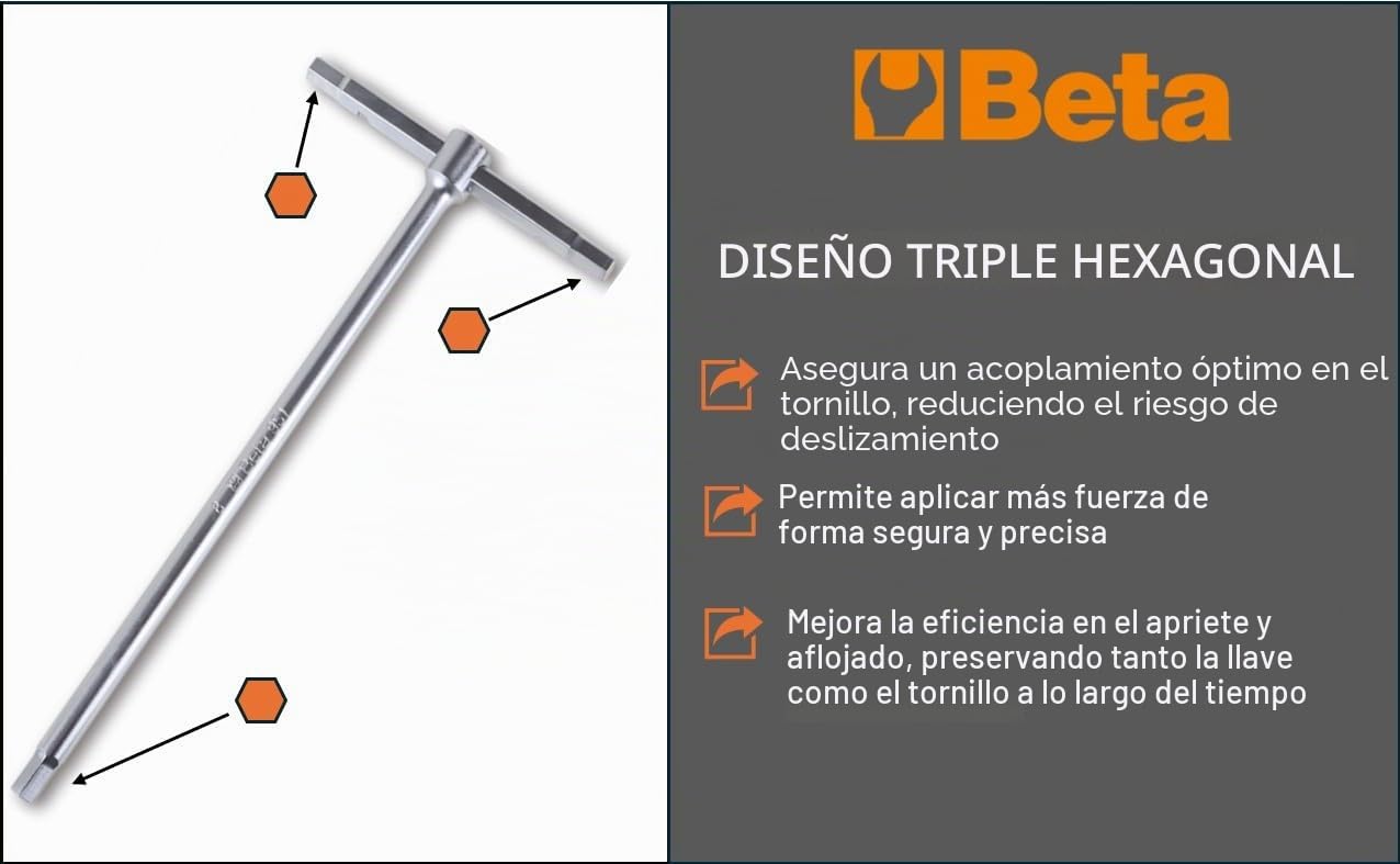 Beta 951/S14 - Juego de 14 llaves en T con tres extremidades macho hexagonales (art. 951)