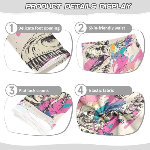 ZZKKO Girls Leggings Graffiti Dinosaurs Skeleton Toddler Girls Clothes Leggings for Girls Toddler Girls Leggings 3-4T3