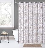 Kashi Home Lotte 14pc Shower Curtain Chenille Rug Set with Roller Hooks