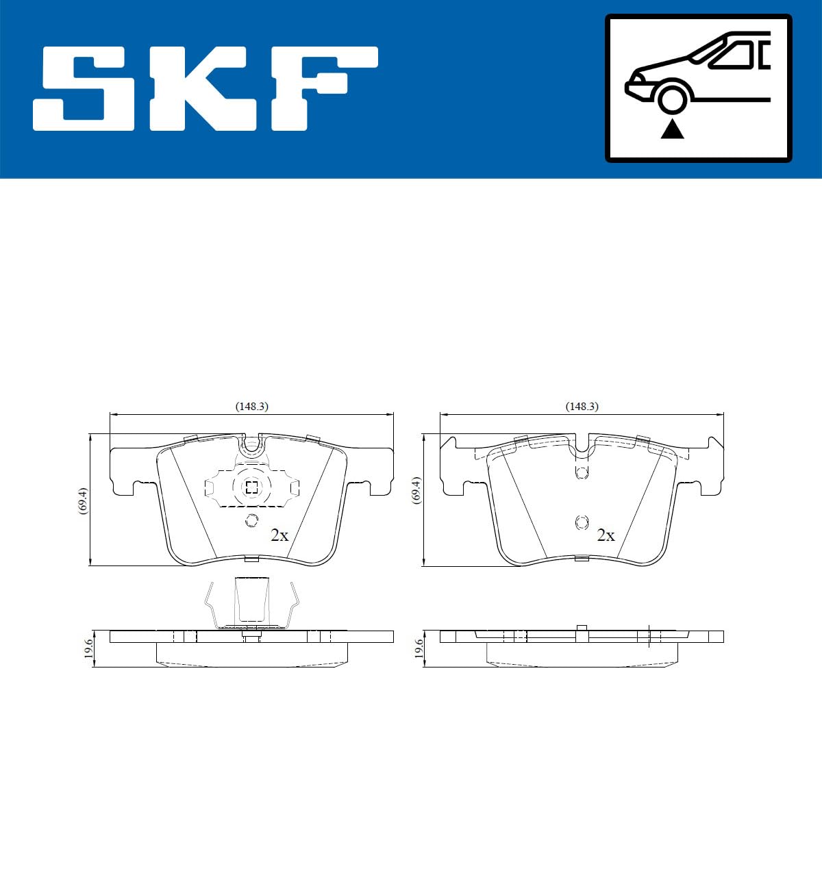 SKF Fren Balatası Ön BMW 330 E 15-18, 318 I 15-18, 320 I 12-18, 320 I XDrive 12-18, 328 I 11-18, 330 I 15-18, 320 D 11-18, 320 D XDrive 12-15, 325 D 16-18, 320 I Touring 12-19 Vkbp 80103 - Vkbp 80103