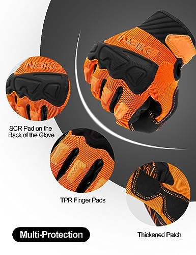 Image of INBIKE Mountain Bike Gloves for Men Knuckle Guard Padded Cycling Gloves | 5mm Shock-Absorbing Palm Padding, MTB, Motocross, Road Cycling, Dirt Biking, Touchscreen Fingers, Anti-Slip Palm