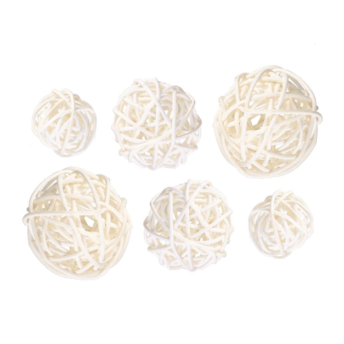 ifundom Bolas de mimbre de mimbre, 15 bolas decorativas para decoración del hogar, centros de mesa, cuencos, orbes, manualidades, bodas, fiestas, jardín, árbol de Navidad, decoración de la casa
