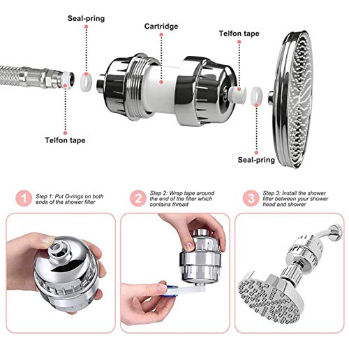 18 Stage Shower Filter, To Hard Water, Removes Chlorine Fluorine And Harmful Substances Reduces Dry Itchy Skin And Dramatically Improves The Condition Of Your Skin #TOP3